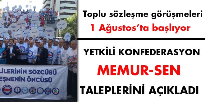 Toplu sözleşme görüşmeleri başlıyor... Yetkili Konfederasyon Memur-Sen taleplerini açıkladı