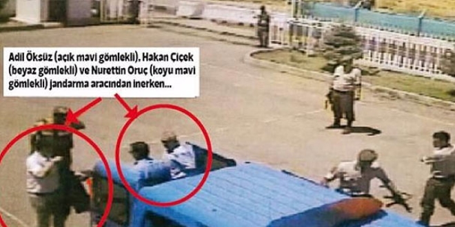 Öksüz'ün jandarma karakoluna getirilme görüntüleri