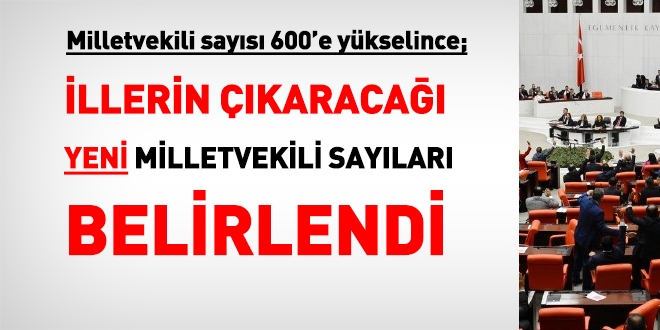 YSK, 600 milletvekili sayısına göre, illerin çıkaracağı milletvekili sayılarını yeniden belirledi