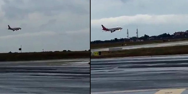 Kokpit camı hasar görünce pilot uçağı yan yatırarak indirdi
