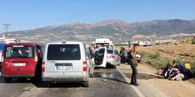 Nurdağı'nda zincirleme kaza: Yaralılar var