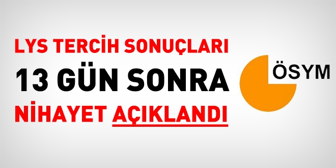 LYS tercih sonuçları açıklandı