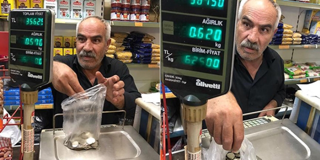 Para miktarını sayarak değil tartarak hesaplıyor