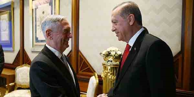 Erdoğan ABD Savunma Bakanı Mattis'i kabul etti