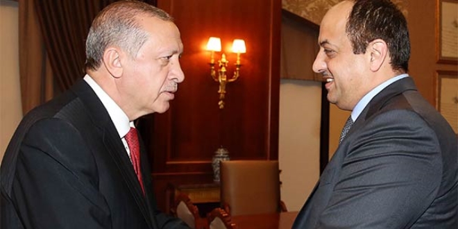 Erdo�an, Katar'�n Savunma Bakan�'n� kabul etti