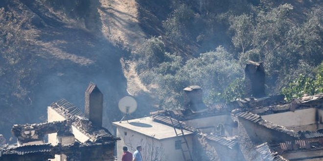 Mu�la Zeytink�y'deki yang�nda 50 ev ve 250 hektar orman k�l oldu