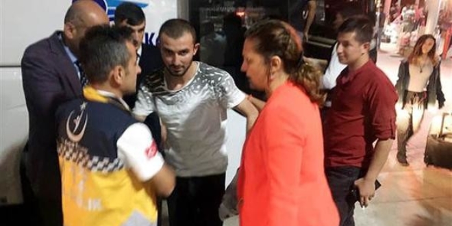 Gazi askeri otobüsle evine gönderdiler