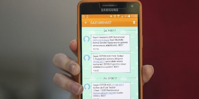 Ankara'da 14 devlet hastanesinde SMS dnemi