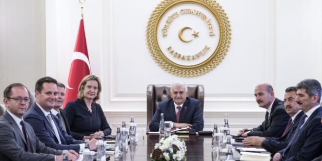 Yıldırım, İngiltere İçişleri Bakanı Rudd'u kabul etti