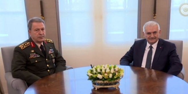 Başbakan Yıldırım, Orgeneral Akar'ı kabul etti