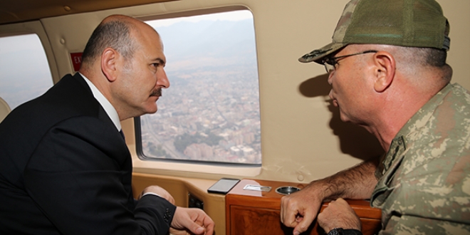 Soylu'dan helikopterle Amanos Dağları'nda inceleme