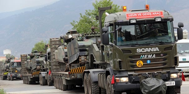 Suriye sınırına zırhlı araç sevkıyatı sürüyor