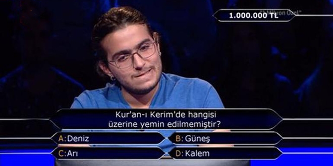 İşte Kim Milyoner Olmak İster'de 1 milyonluk soru