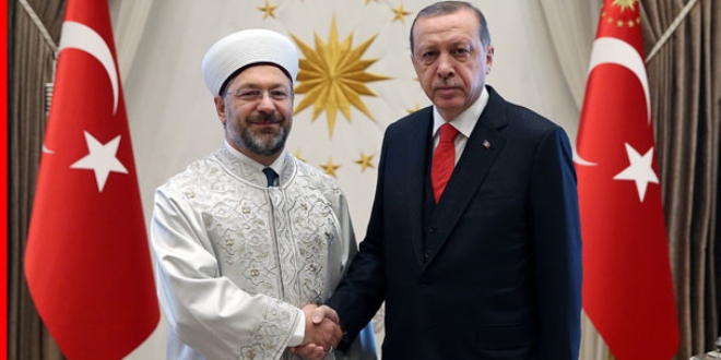 Erdoğan, Diyanet İşleri Başkanı Erbaş'ı kabul etti