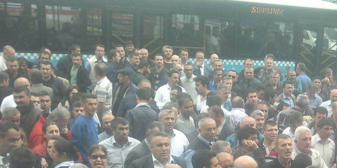 Ba�c�lar'da i��ilerden 'T�S' protestosu