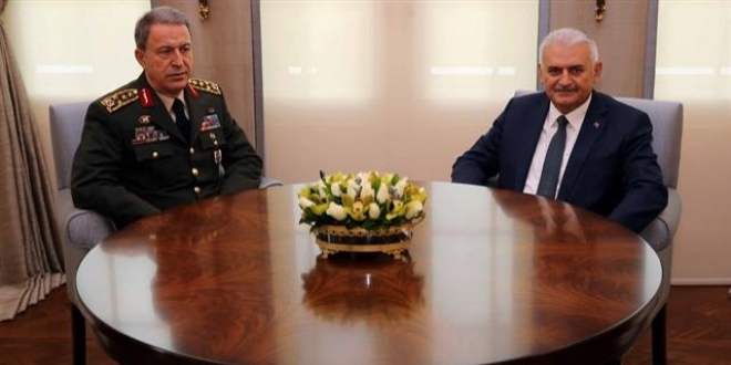 Yıldırım, Genelkurmay Başkanı Akar'ı kabul etti