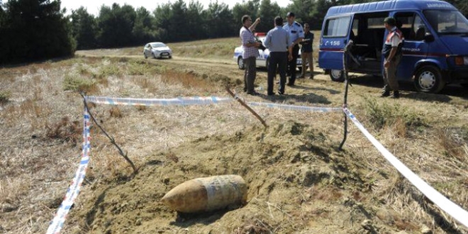 Kars'ta patlamamış top mermisi bulundu