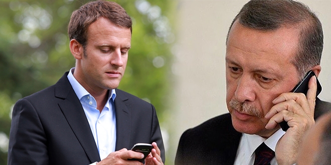 Erdoan, Macron ile telefonda grt