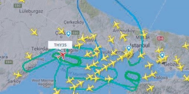 THY uçağı hasta yolcu için 7.5 saat tur attı
