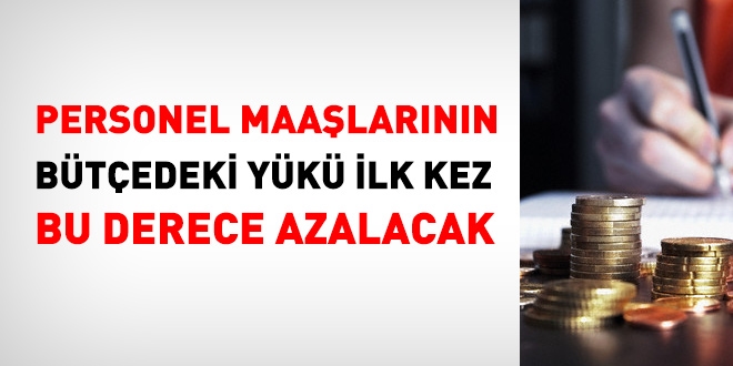 Personel giderinin bütçedeki yükü ilk kez bu derece azalıyor