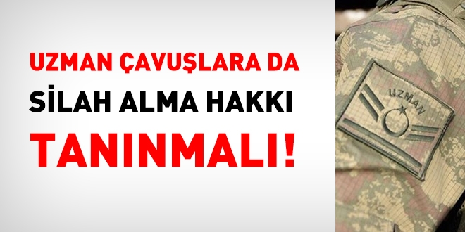 Uzman çavuşlara da silah alma hakkı tanınmalı!