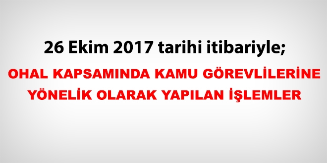 26 Ekim 2017 tarihi itibariyle haklarnda ilem yaplan kamu personeli