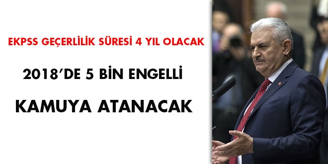 EKPSS geçerlilik süresi 4 yıl olacak... 2018'de 5 bin engelli ataması yapılacak