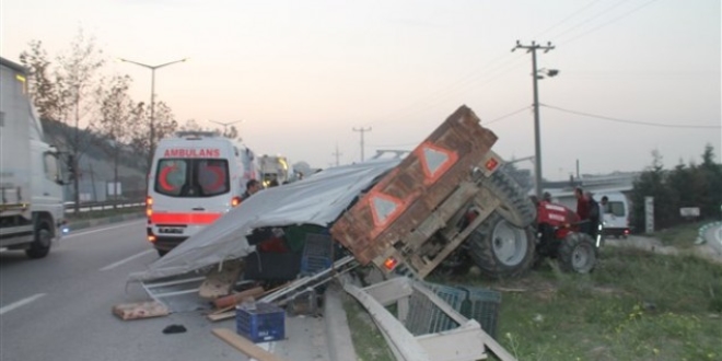 Bursa'da traktr tra arpt: 6 yaral