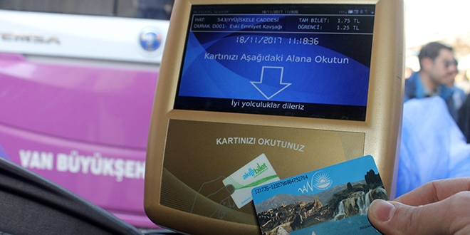 Van'da elektronik bilet d�nemi ba�lad�