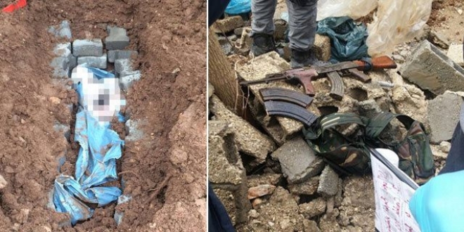 Terörist cesedi üzerine yerleştirilmiş patlayıcı ele geçirildi