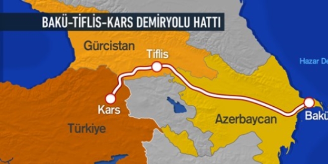 Bak-Tiflis-Kars Demiryolu'nda Mersin'den ilk tren yola kt