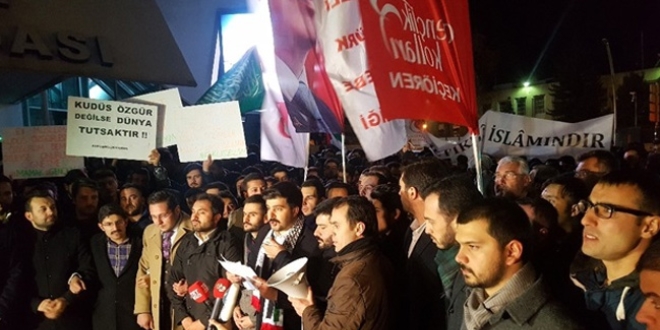 ABD Büyükelçiliği önünde Kudüs protestosu