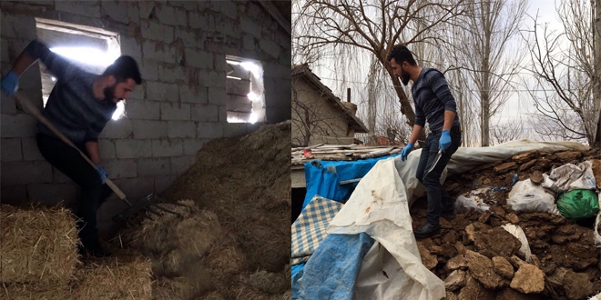 Polis samanlıkta dirgenle uyuşturucu aradı