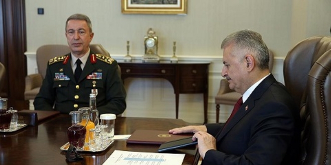 Ba�bakan Y�ld�r�m, Orgeneral Akar'� kabul etti