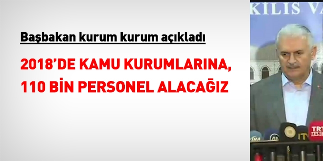 Başbakan duyurdu... Kamuya 110 bin memur alınacak