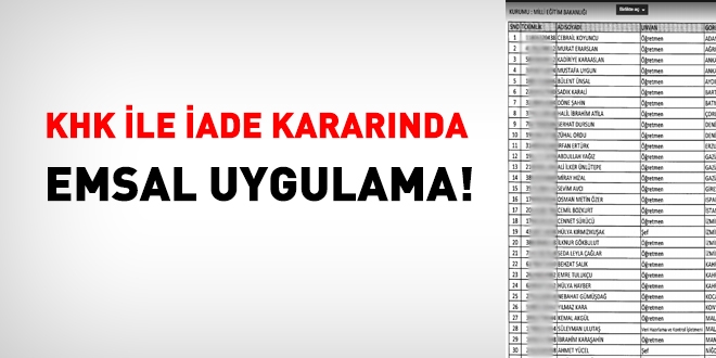 KHK ile iade kararlarında emsal uygulama!