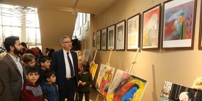Suriyeli ve Türk çocukların sergisi açıldı
