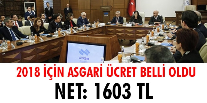 Asgari cret belli oldu... Net 1603 TL