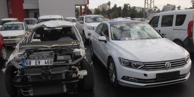 Çalıntı otomobil tamirhanede değiştirilirken bulundu