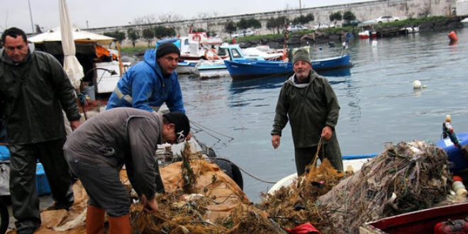 Bal�k yerine ��p avlad�lar