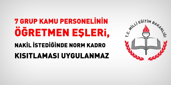 Zorunlu yer değiştirmeye tabi personel eşi öğretmenlere il/ilçe emri verilecek mi?