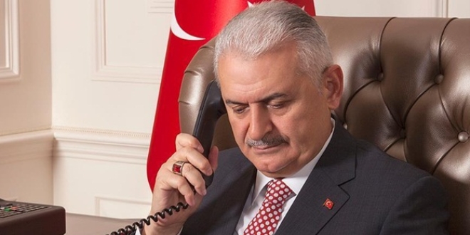 Ba�bakan Y�ld�r�m'dan ba�sa�l��� telefonu