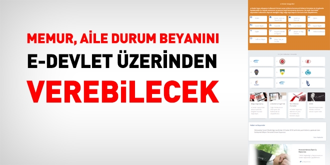 Memur, aile durum beyanını e-devlet üzerinden verebilecek