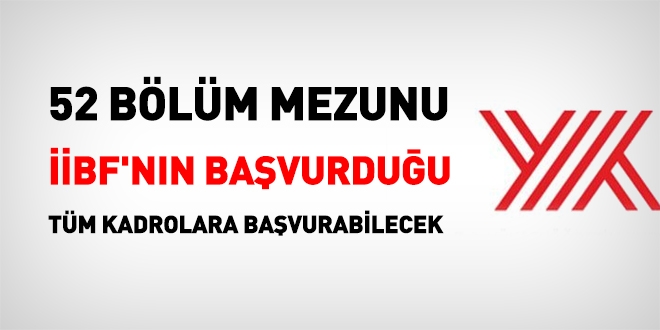 52 bölüm mezunu, İİBF'nin başvurduğu tüm kadrolara başvurabilecek