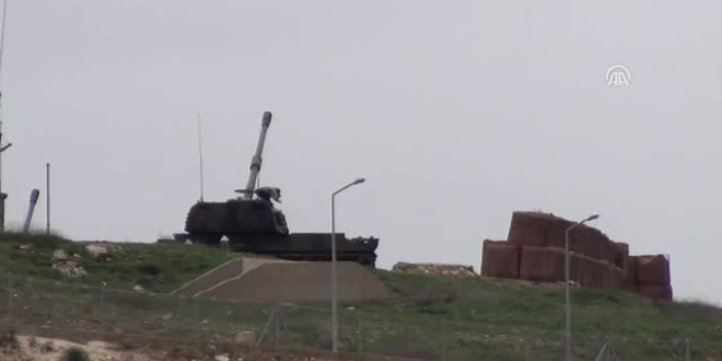 TSK Afrin'deki terör hedeflerine topçu atışı!