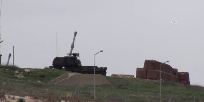 TSK Afrin'deki terr hedeflerine topu at!