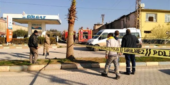 Reyhanlı'da LPG istasyonu yakınına roket düştü