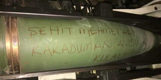 Kulalı şehidin ismi bombanın üzerine yazıldı