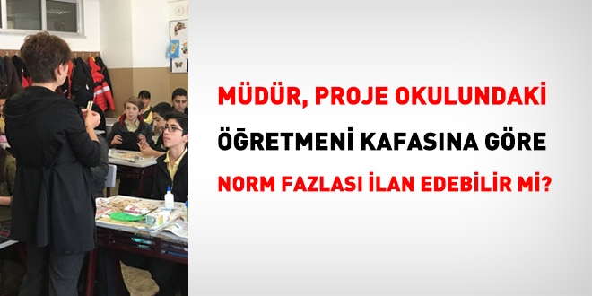 Proje okulunda usulsüz norm fazlası işlemine iptal kararı