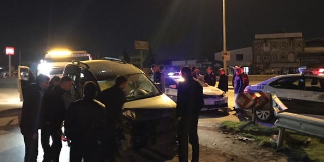 Önce kaza yaptı, sonra polislerle tartıştı